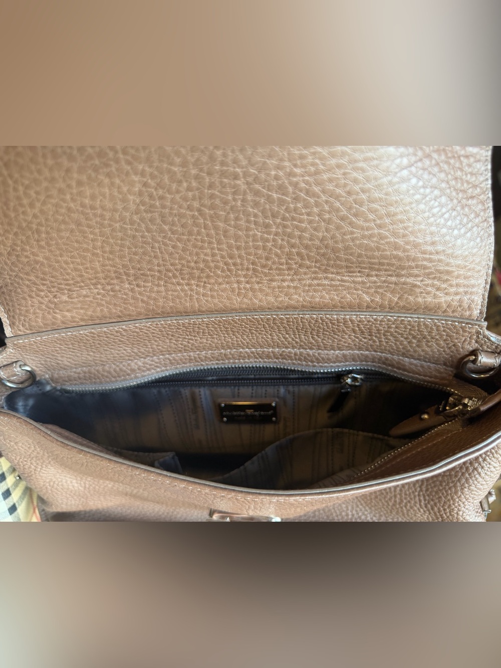 Salvatore Ferragamo Brown Pebbled Leather Top-Handle Bag - Picture 11 of 11